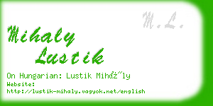 mihaly lustik business card